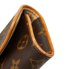 ルイ ヴィトン モノグラム ポシェット ツインPM ポーチ M51854 ブラウン PVC レザー レディース LOUIS VUITTON 【中古】