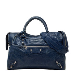バレンシアガ ジャイアントシティ ハンドバッグ ショルダーバッグ 2WAY 281770 ブルー レザー レディース BALENCIAGA 【中古】
