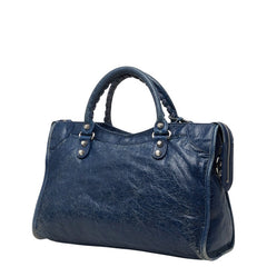 バレンシアガ ジャイアントシティ ハンドバッグ ショルダーバッグ 2WAY 281770 ブルー レザー レディース BALENCIAGA 【中古】