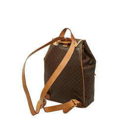 セリーヌ マカダム リュック バックパック M161 ブラウン PVC レザー レディース CELINE 【中古】