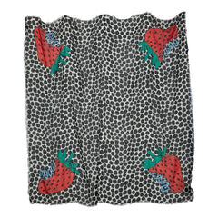 グッチ ドット柄 いちご スカーフ 大判 ブラック ホワイト マルチカラー レーヨン シルク レディース GUCCI 【中古】