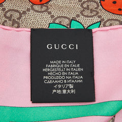 グッチ GGロゴ いちご柄 スカーフ 大判 ピンク系 マルチカラー シルク レディース GUCCI 【中古】