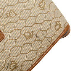 ディオール ハニカム ショルダーバッグ ベージュ ブラウン キャンバス レザー レディース Dior 【中古】