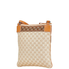 ロエベ アナグラム ショルダーバッグ 290605 ベージュ ブラウン キャンバス レザー レディース LOEWE 【中古】