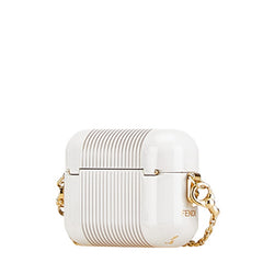 フェンディ AirPods Pro ケース イヤホンケース ホワイト ゴールド メッキ レディース FENDI 中古