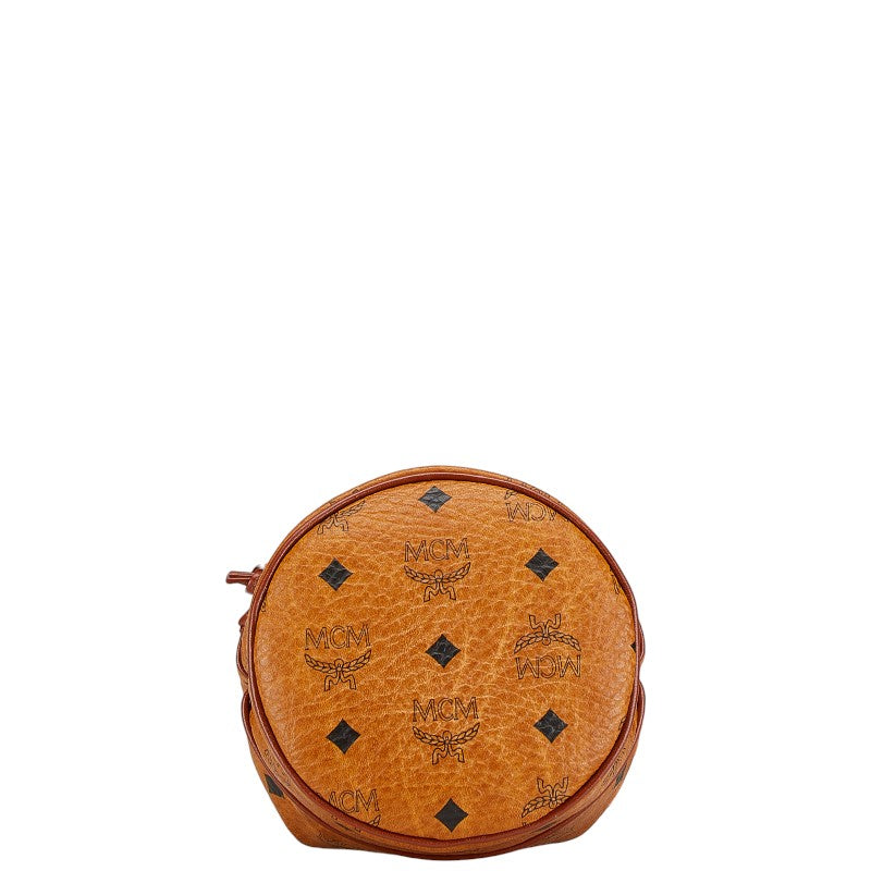 エム シー エム ヴィセトス ロゴグラム ショルダーバッグ 巾着 ブラウン レザー レディース MCM 【中古】