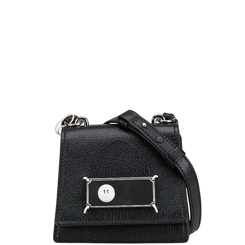 マルタンマルジェラ メゾンマルジェラ カレンダー ミニ ショルダーバッグ ブラック レザー レディース MARTIN MARGIELA 【中古】