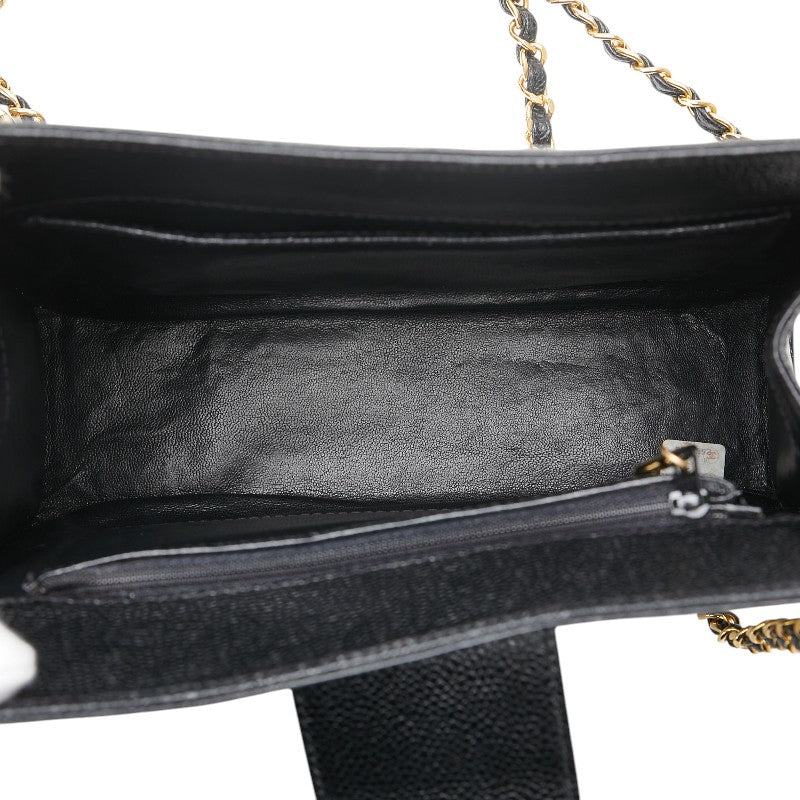 シャネル ココマーク チェーン ショルダーバッグ トートバッグ ブラック キャビアスキン レディース CHANEL 【中古】