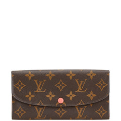 ルイ ヴィトン モノグラム ポルトフォイユ エミリー 長財布 M60696 ピモン ブラウン PVC レザー レディース LOUIS VUITTON 【中古】