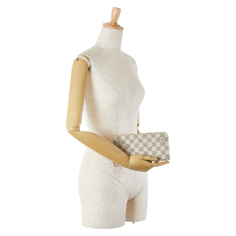ルイ ヴィトン ダミエ アズール ポルトフォイユ アンソリット 長財布 N63072 ホワイト レザー レディース LOUIS VUITTON 【中古】