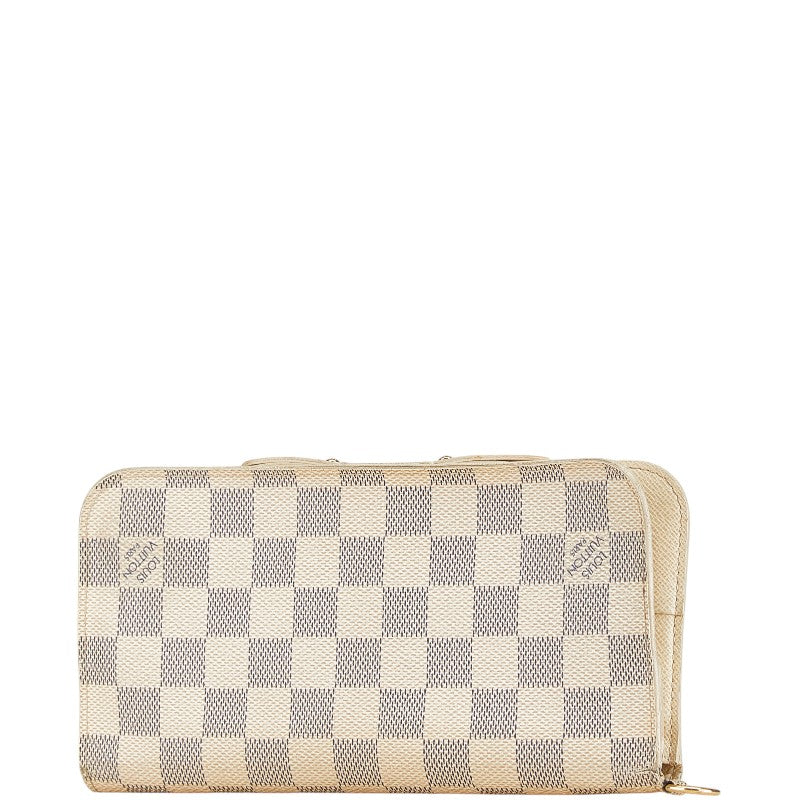 ルイ ヴィトン ダミエ アズール ポルトフォイユ アンソリット 長財布 N63072 ホワイト レザー レディース LOUIS VUITTON 【中古】
