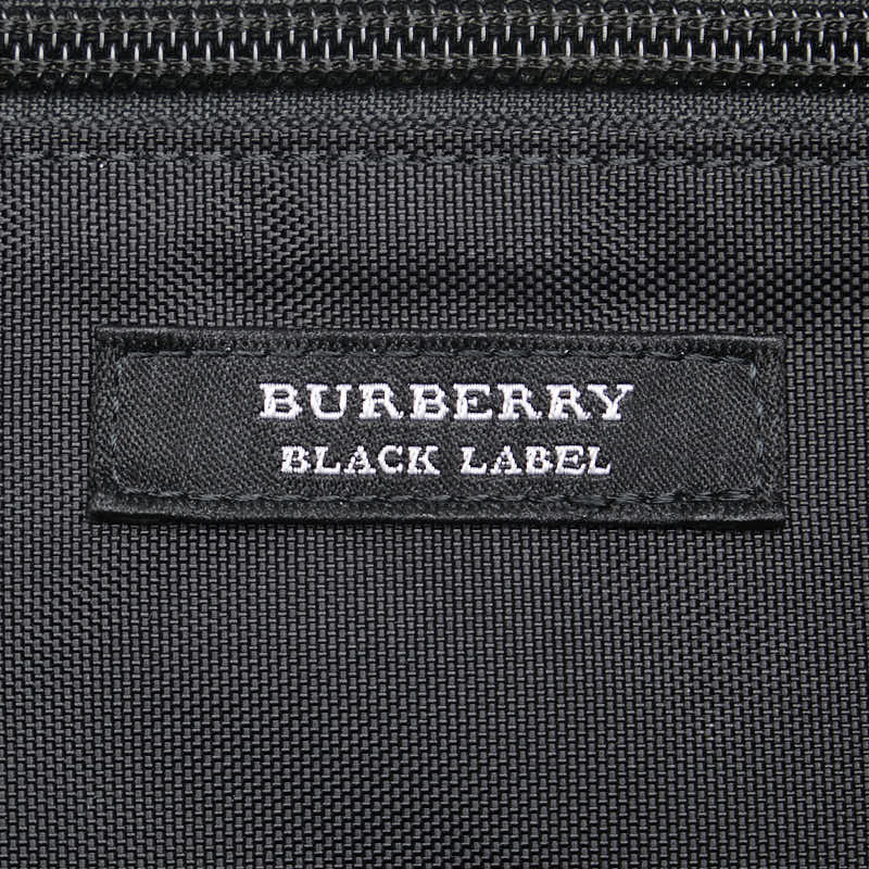 バーバリー ノバチェック ビジネスバッグ ブラック ナイロン レザー レディース BURBERRY 【中古】