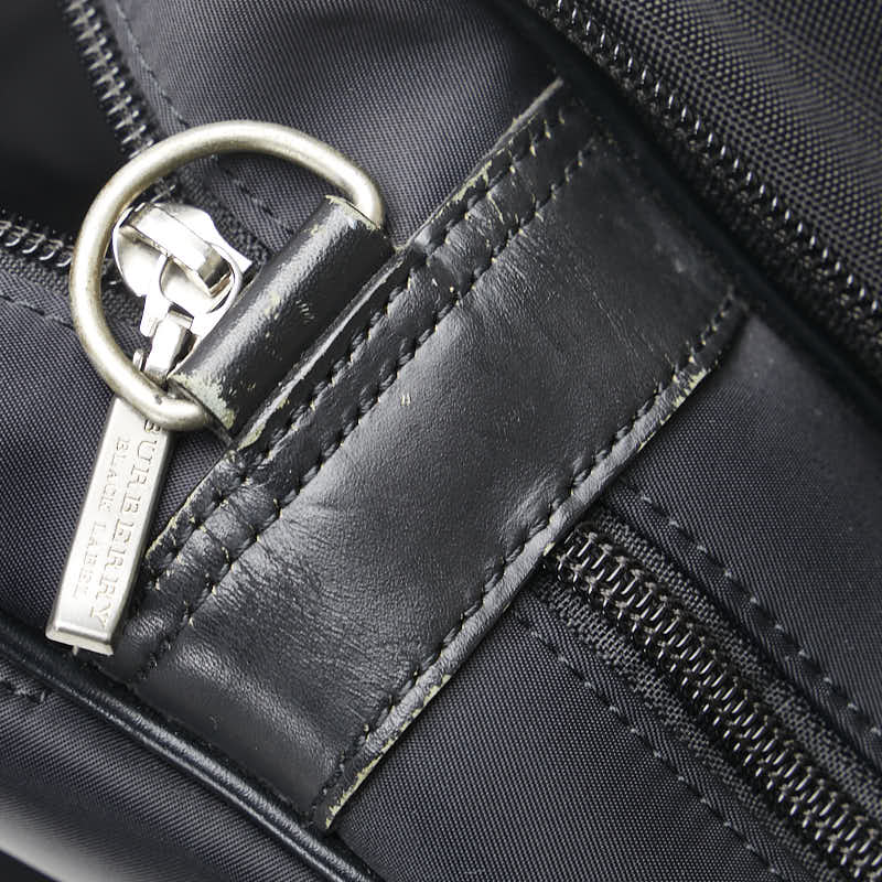 バーバリー ノバチェック ビジネスバッグ ブラック ナイロン レザー レディース BURBERRY 【中古】