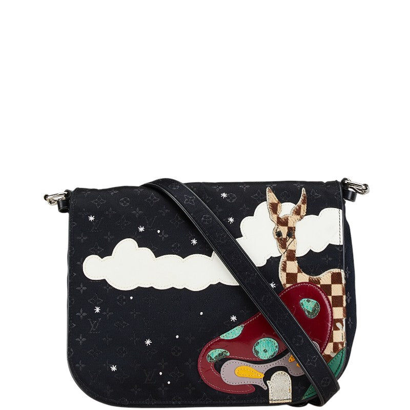 ルイ ヴィトン モノグラム サテン コント ドゥ フェ ミュゼット ショルダーバッグ M92273 ノワール ブラック サテン レザー レディース LOUIS VUITTON 【中古】