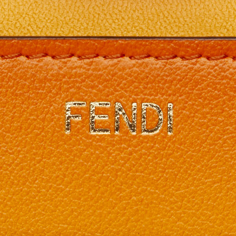 フェンディ ピーカブー アイシーユー ミディアム ハンドバッグ 8BN321 オレンジ レザー レディース FENDI 【中古】