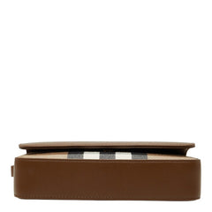 バーバリー ノバチェック 斜め掛け ショルダーバッグ ブラウン マルチカラー レザー キャンバス レディース BURBERRY 【中古】