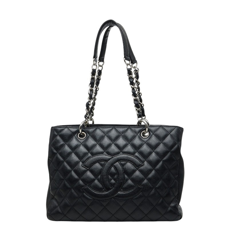 シャネル ココマーク GST グランドショッピングトート チェーン ショルダーバッグ ブラック キャビアスキン レディース CHANEL 【中古】