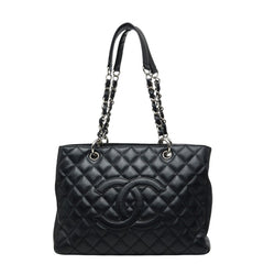 シャネル ココマーク GST グランドショッピングトート チェーン ショルダーバッグ ブラック キャビアスキン レディース CHANEL 【中古】