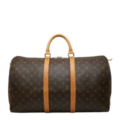 ルイ ヴィトン モノグラム キーポル50 ボストンバッグ トラベルバッグ M41426 ブラウン PVC レザー レディース LOUIS VUITTON 【中古】
