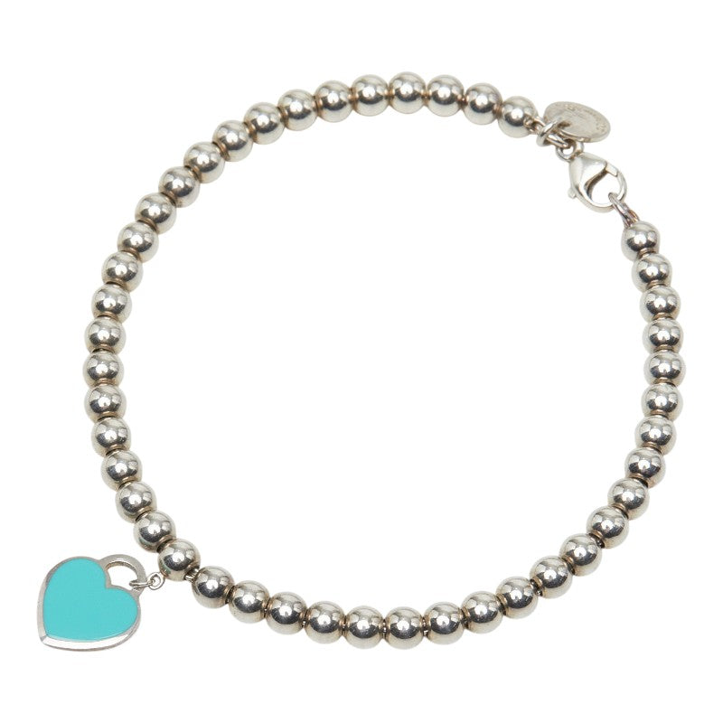 ティファニー リターントゥティファニー ハート タグ ビーズ ブレスレット ブルー シルバー SV925 シルバー レディース TIFFANY&Co. 【中古】