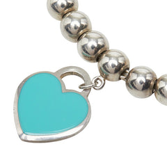 ティファニー リターントゥティファニー ハート タグ ビーズ ブレスレット ブルー シルバー SV925 シルバー レディース TIFFANY&Co. 【中古】