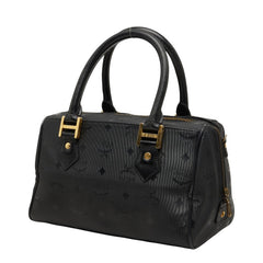エム シー エム ヴィセトス ロゴグラム ハンバーグ ショルダーバッグ 2WAY ブラック ナイロン レザー レディース MCM 【中古】