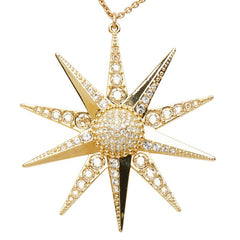 スワロフスキー LUCKY GODDESS STAR ラッキーグッドスター 幸運の女神 ローグ ネックレス ゴールド メッキ ラインストーン レディース SWAROVSKI 【中古】