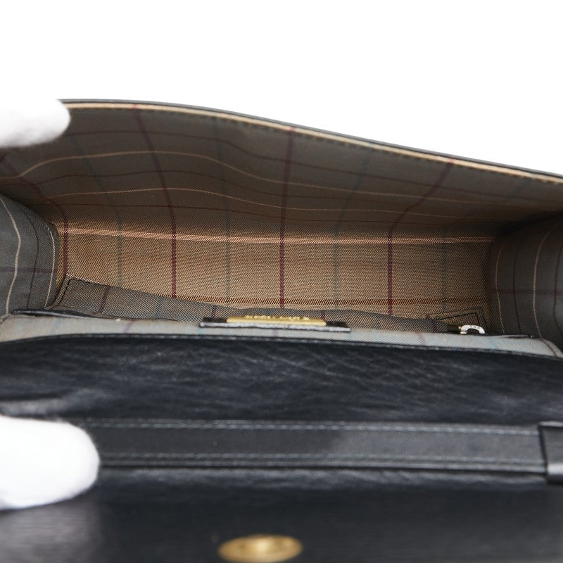 バーバリー 斜め掛け ショルダーバッグ ブラック レザー レディース BURBERRY 【中古】