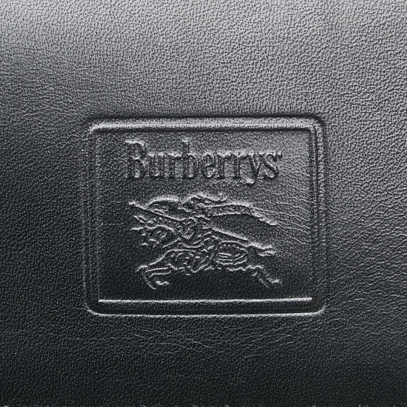 バーバリー 斜め掛け ショルダーバッグ ブラック レザー レディース BURBERRY 【中古】