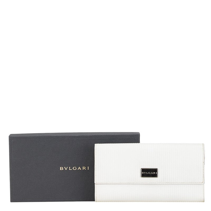 ブルガリ ミレリゲ 長財布 ホワイト レザー レディース BVLGARI 【中古】