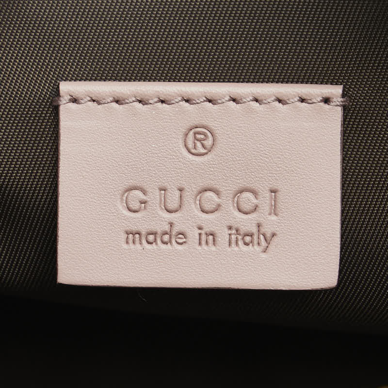 グッチ グッチシマ リボン メイクポーチ アクセサリーポーチ 431409 ピンク レザー レディース GUCCI 【中古】