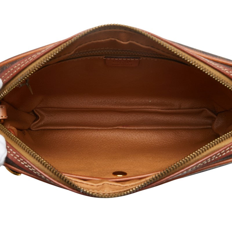 セリーヌ マカダム セカンドバッグ クラッチバッグ ブラウン PVC レザー メンズ CELINE 【中古】