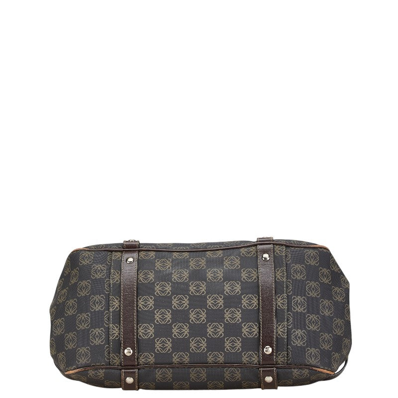 ロエベ アナグラム トートバッグ ブラウン PVC レザー レディース LOEWE 【中古】
