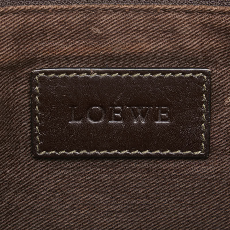 ロエベ アナグラム トートバッグ ブラウン PVC レザー レディース LOEWE 【中古】