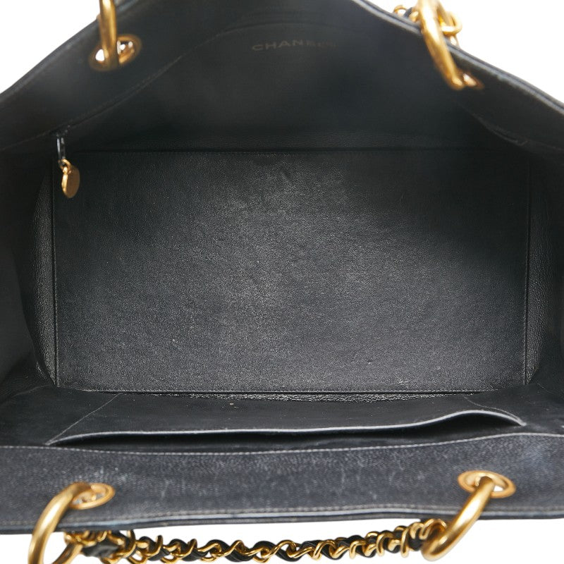 シャネル マトラッセ ココマーク チェーン ハンドバッグ トートバッグ ブラック キャビアスキン レディース CHANEL 【中古】