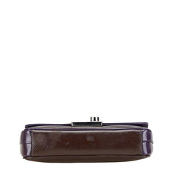 プラダ サフィアーノ チェーン 斜め掛け ショルダーバッグ 1BD147 パープル エナメル レディース PRADA 【中古】