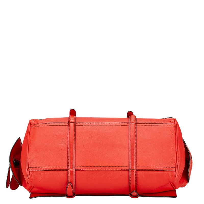 ボッテガヴェネタ イントレチャート モナコバッグ ハンドバッグ レッド レザー レディース BOTTEGAVENETA 【中古】