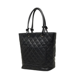 シャネル カンボンライン マトラッセ ココマーク トートバッグ ハンドバッグ ブラック エナメル カーフレザー レディース CHANEL 【中古】