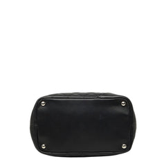 シャネル カンボンライン マトラッセ ココマーク トートバッグ ハンドバッグ ブラック エナメル カーフレザー レディース CHANEL 【中古】
