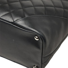 シャネル カンボンライン マトラッセ ココマーク トートバッグ ハンドバッグ ブラック エナメル カーフレザー レディース CHANEL 【中古】