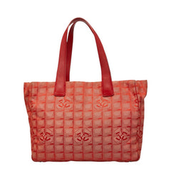 シャネル ココマーク ニュートラベルライン MM トートバッグ ショルダーバッグ レッド ナイロン レザー レディース CHANEL 【中古】