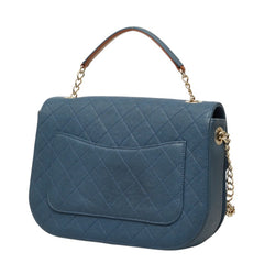 シャネル マトラッセ ハーフココ ハンドバッグ ショルダーバッグ 2WAY ブルー系 キャビアスキン レディース CHANEL 【中古】