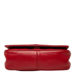 シャネル ココマーク チェーン ショルダーバッグ レッド ゴールド ラムスキン レディース CHANEL 【中古】