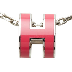 エルメス ミニ ポップH ペンダント ネックレス シルバー ピンク メタル レディース HERMES 【中古】