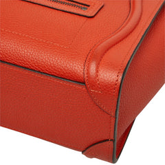 セリーヌ ラゲージ ナノ ショッパー ハンドバッグ ショルダーバッグ 2WAY レッド レザー レディース CELINE 【中古】