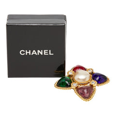 シャネル ヴィンテージ ブローチ ゴールド マルチカラー フェイクパール ストーン メッキ/ラインストーン レディース CHANEL 【中古】