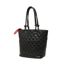 シャネル カンボンライン ココマーク トートバッグ ハンドバッグ ブラック ピンク レザー レディース CHANEL 【中古】