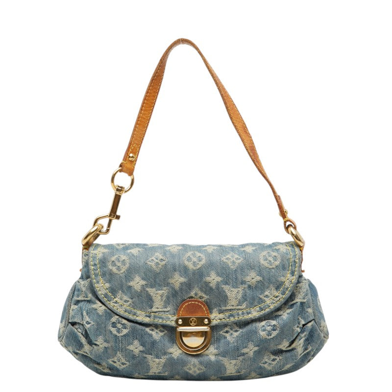 ルイ ヴィトン モノグラム デニム ミニ プリーティ ショルダーバッグ M95050 ブルー デニム レザー レディース LOUIS VUITTON 【中古】