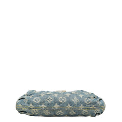 ルイ ヴィトン モノグラム デニム ミニ プリーティ ショルダーバッグ M95050 ブルー デニム レザー レディース LOUIS VUITTON 【中古】