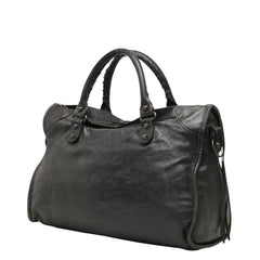 バレンシアガ シティ ハンドバッグ ショルダーバッグ 2WAY 115748 ブラック レザー フェルト レディース BALENCIAGA 【中古】
